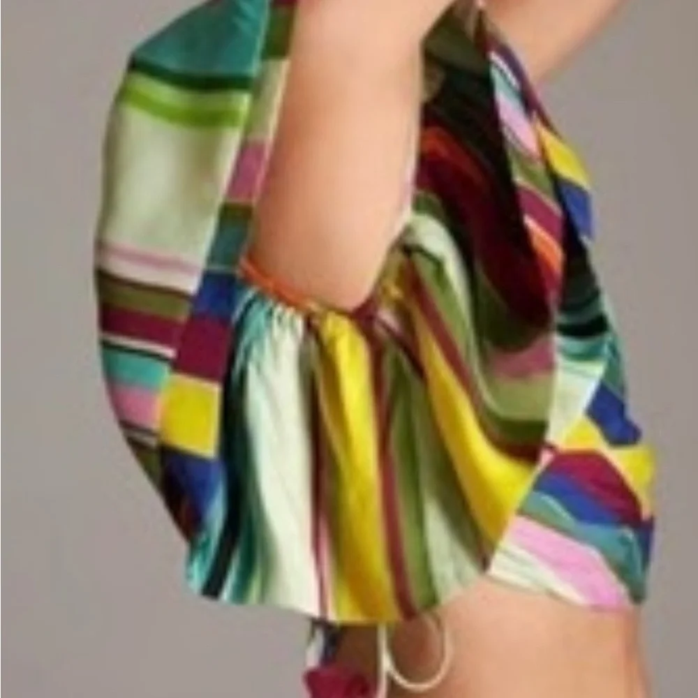 Anthropologie Multicolor Striped One-Shoulder Top